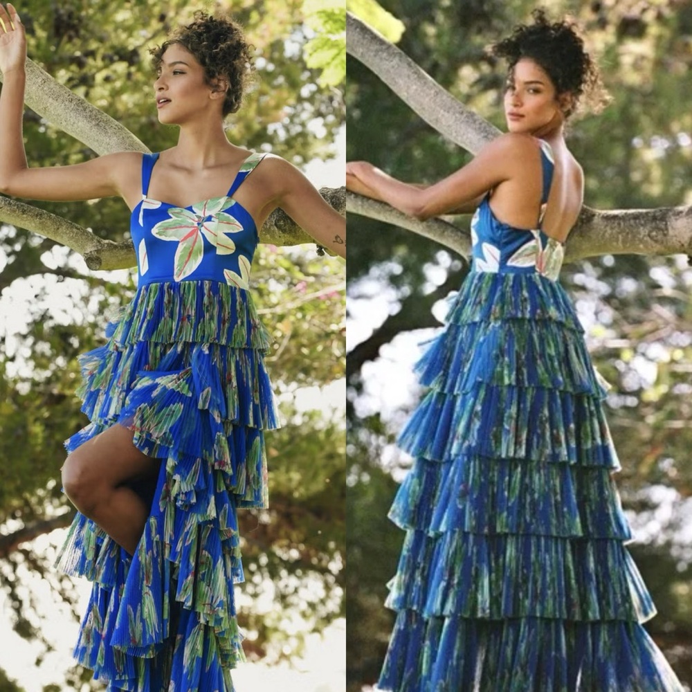 Hutch Mariah Sleeveless Tiered Dress in Coastal Bliss - Picture 6 of 10